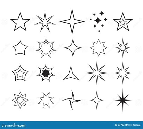 Star Icon And Symbol Element Set Blink Glitter Star Decorative