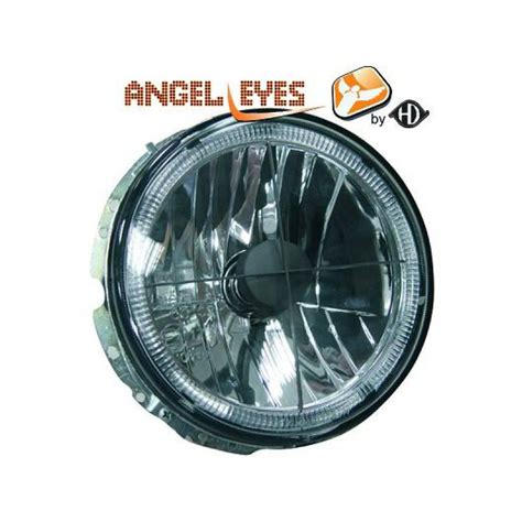 SET DE DEUX PHARES AVANT ANGEL EYES FOND NOIR VW GOLF 1 74 83 H4