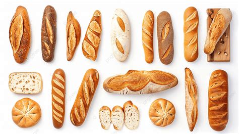 Various Of French Baguette Isolated On White Background Isolated