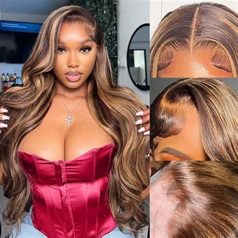 Amazon Jfoohd Honey Blonde Ombre Lace Front Wig Human Hair Pre