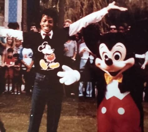 Michael Jackson Photographed With Mickey Mouse At Disneyland C 1983