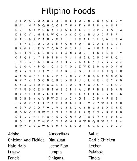 Filipino Word Search Printable