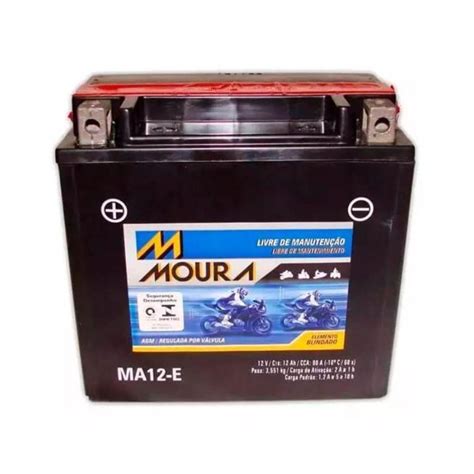 Bateria Moura Moto 12Ah 12VMa12 E Ref Yuasa Ytx14 Bs No Shoptime