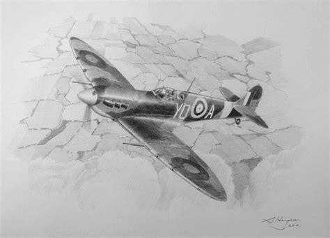 Spitfire pencil sketch