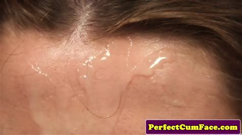 Facialized Babe Climaxing With Dripping Cum