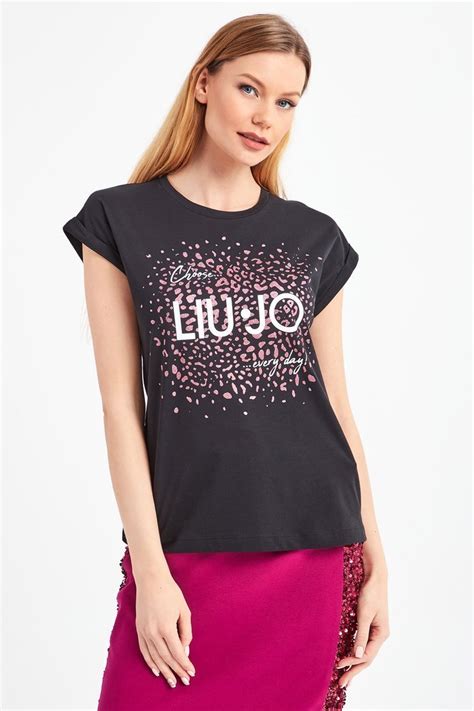 T SHIRT LIU JO Czarny Relaxed WA1327 J0094 22222 Sklep Velpa Pl