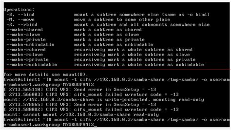 Cifs Samba Share Not Mounting On Linux Cli Client Works On Gui