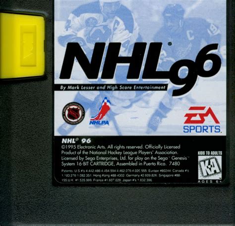 NHL 96 (1995) Genesis box cover art - MobyGames