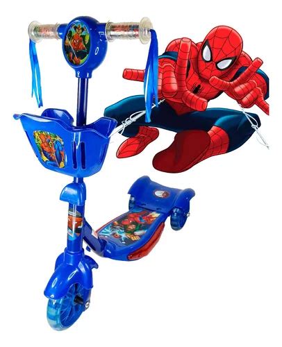 Patinete 3 Rodas Musical Luz Homem Aranha Parcelamento Sem Juros