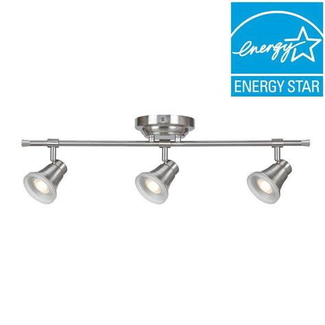 Aspects Solo 3 Light Satin Nickel Dimmable Fixed Track Lighting Kit