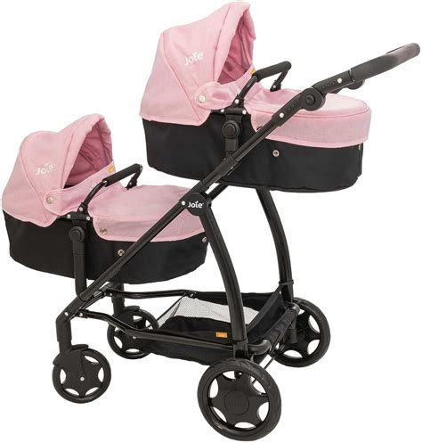 Joie Junior Evalite Twin Pushchair Pink And Black Double Pushchair