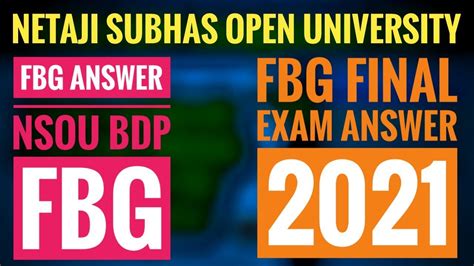 Nsou Bdp Fbg Mcq Answer Fbg Mcq Answer Key Nsou Bdp Final