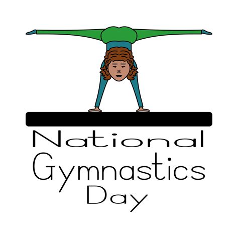 National Gymnastics Day Idea For Poster Or Greeting Banner Girl Doing