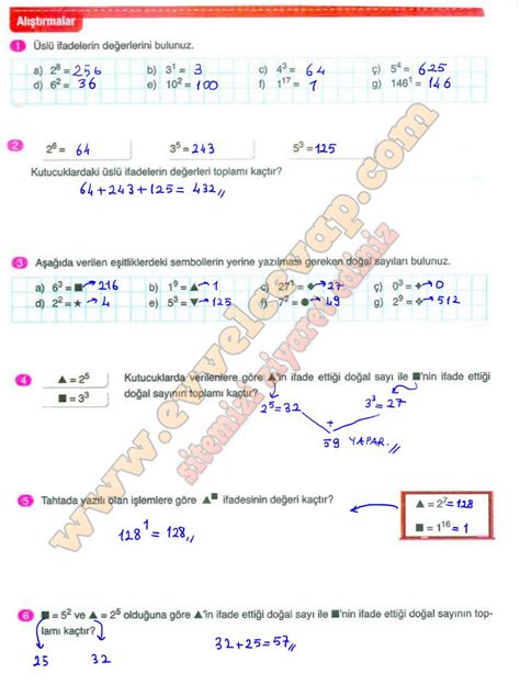 S N F Matematik Ders Kitab Cevaplar Ata Yay Nc L K Sayfa