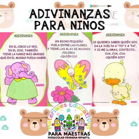 Adivinanzas Para Niños Materiales Educativos Para Maestras