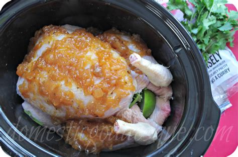 Crock Pot Roast Chicken With Lime Coriander And Mango Domestic Goddesque