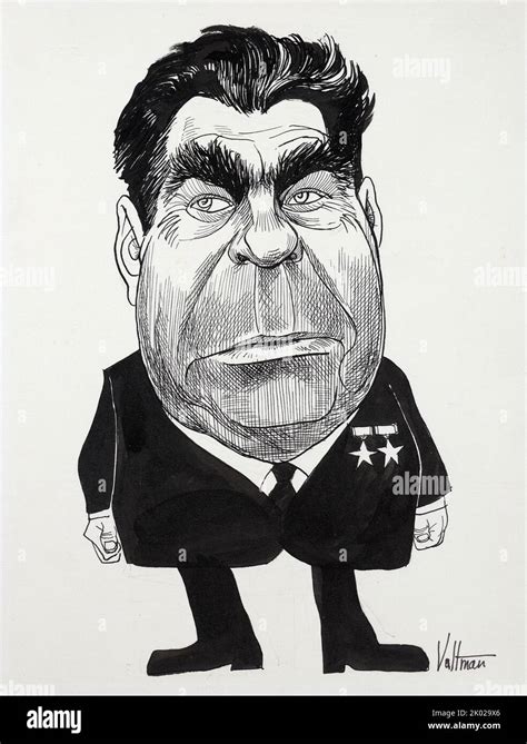 Caricatura Del L Der Sovi Tico Leonid Brezhnev Por Edmund Valtman