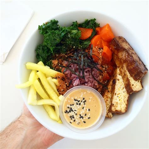 Togarashi Bowl Baked Tofu Grilled Kale Carrots Pickled Radish