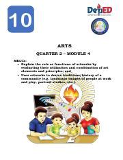 Secondary Arts Q Week Pdf Arts Quarter Module Melcs