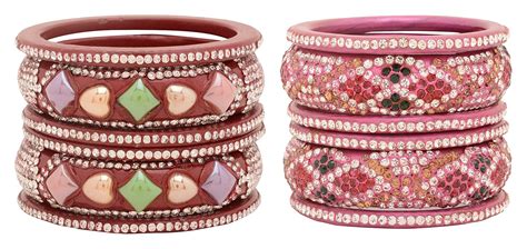 Buy New Dimond Churi Center Multi Colour Lac Bangle Set For Women