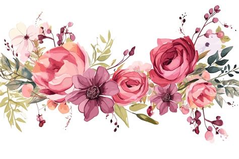 Flower Watercolor For Wedding Premium AI Generated Vector