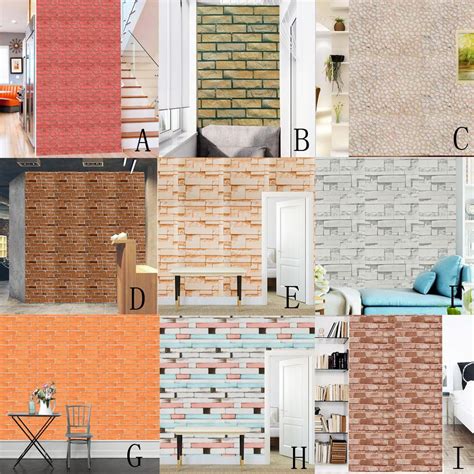 Buy HS 3D Wall Paper Brick Stone Rustic Effect Self Adhesive Wall