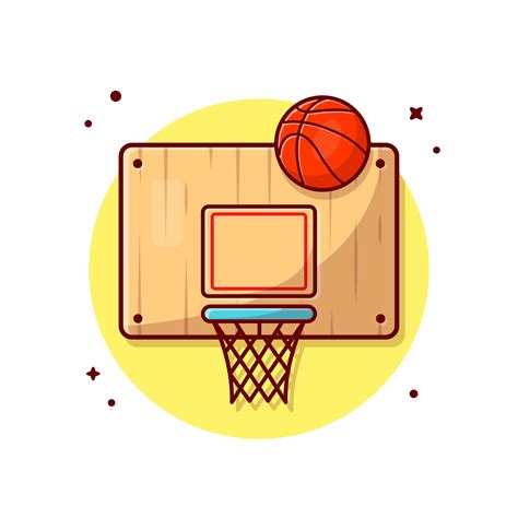 Ilustración De Icono De Vector De Dibujos Animados De Baloncesto Y