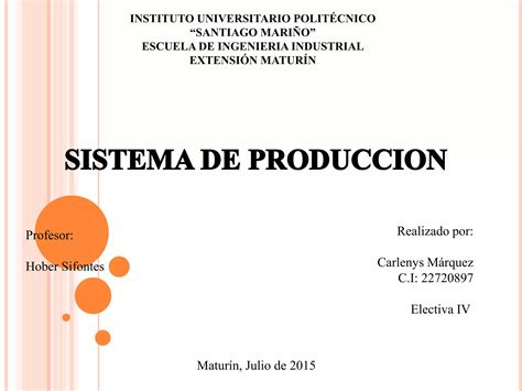 Sistema De Produccion Ppt