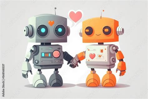 Robot Cartoon Love