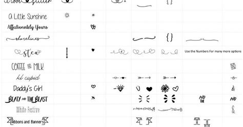 Fonts With Tails Glyphs Cheat Sheet Character Map Glyphs Cheat Sheets