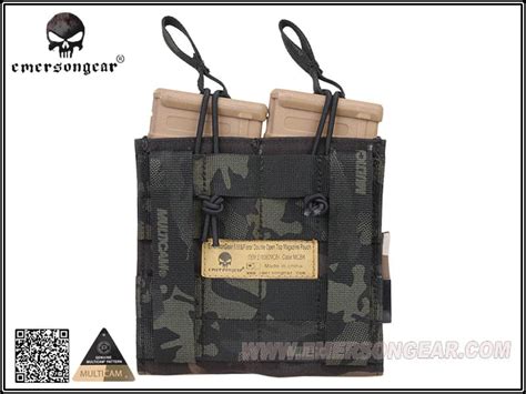 Emerson Pistol Double Open Top Magazine Pouch Multicam Black