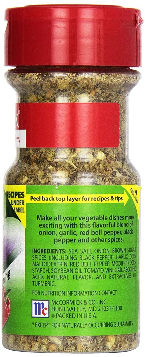 Mccormick Perfect Pinch Vegetable Seasoning 275 Oz