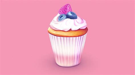 Hand Painted Cupcake Download Free 3d Model By Anna Espenstein Anna Espenstein [d48216d