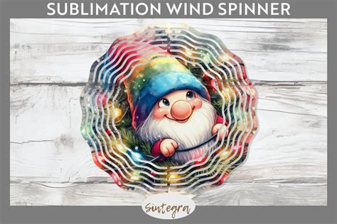 Christmas Gnome V Entangled In Lights Wind Spinner Sublimat