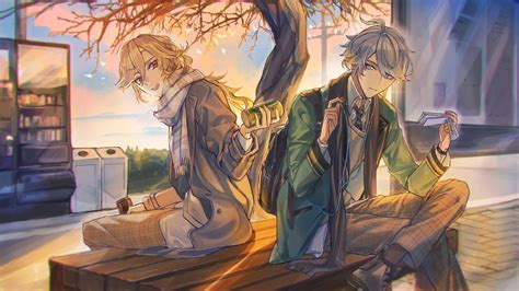 alhaitham  kaveh genshin impact drawn  zen danbooru