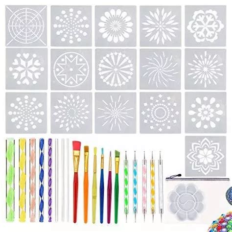 Kit De Puntillismo 36 Pcs Mandala Dotting Tools Stencil Set Cuotas