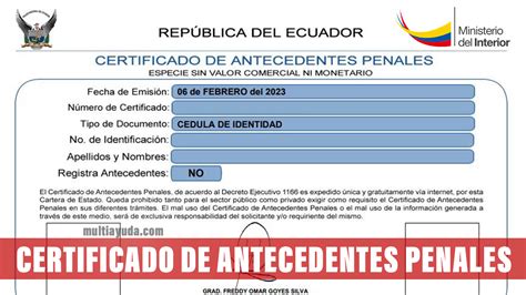 Imprimir Certificado De Antecedentes Penales R Cord Policial