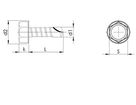 Vis T Le Autoperceuse T Te Hexagonale Din K M X Mm Acier