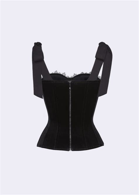 1163 Felicia Black Velvet Corset Blouse Poem