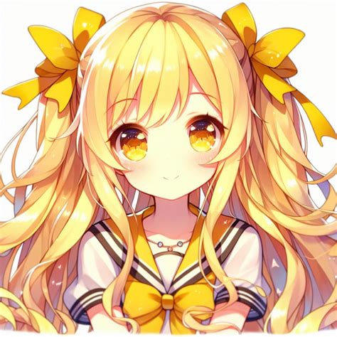 Anime Girl with Yellow Hair - Charming Eyes | AI Art Generator | Easy ...