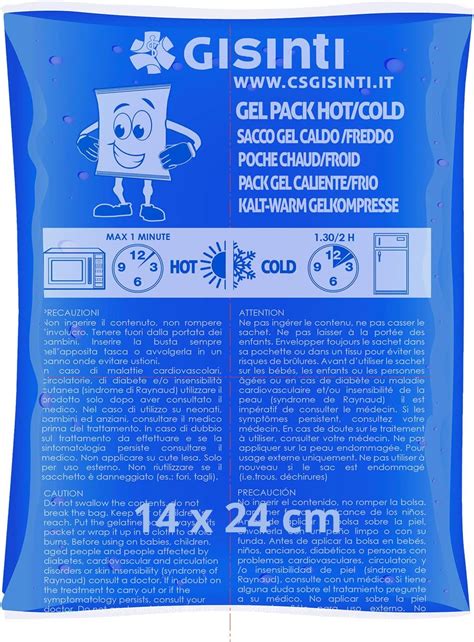 Gisinti Kit Ghiaccio Gel Riutilizzabile Caldo Freddo Made In Italy