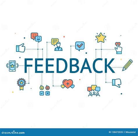 Feedback Concept With Color Thin Line Icon Vector Stock Vector