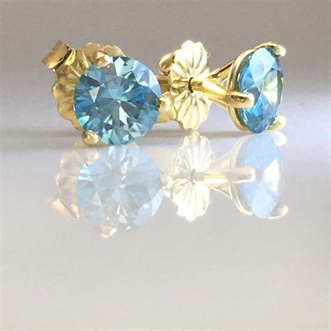 Blue Zircon Stud Earrings