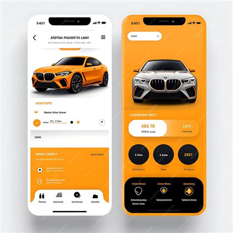 Mobile App Design of Automotive Car Maintenance App Design Sleek and