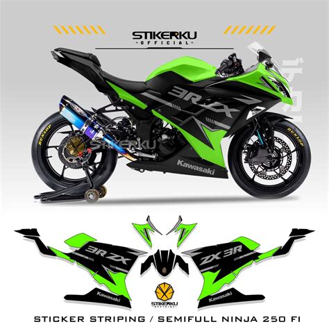 Jual STRIPING MOTOR NINJA 250 FI OLD DECAL STIKER SEMI FULL BODY