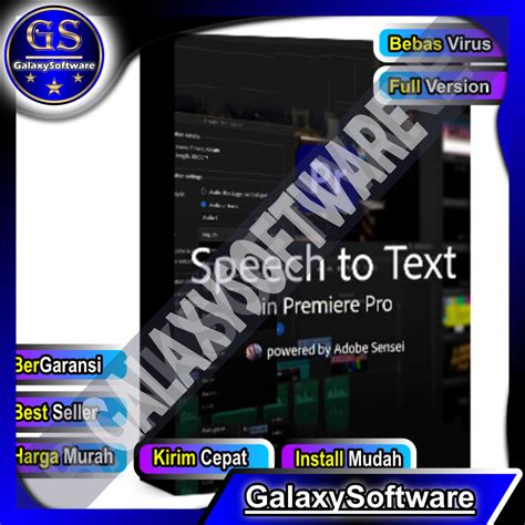 Jual Speech To Text For Premiere Pro V12 2023 Windows Full Version