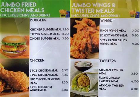 Menu At Jumbos Peri Peri Restaurant London