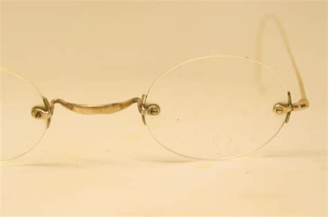 Antique Eyeglasses Saddle Bridge Rimless Glasses Frames Vintage Gold Jobs