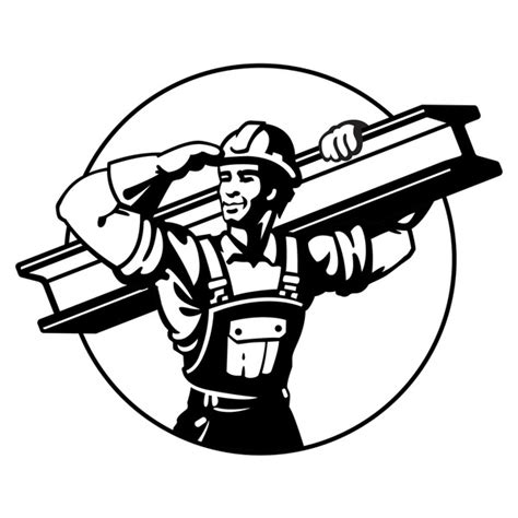 5+ Hundred Construction Worker Clipart Black And White Royalty-Free ...