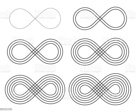 Infinity Symbol Icon Set Eternal Limitless Endless Life Logo Vector Illustration Image Isolated